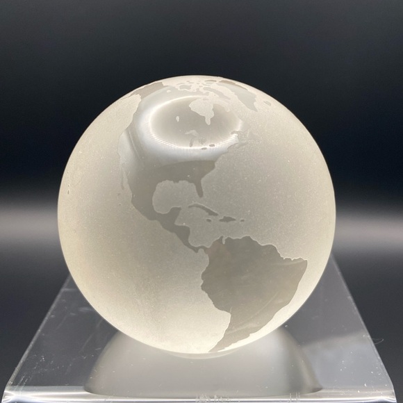 Tiffany & Co. Other - Tiffany & Co Crystal Paperweight Etched World Globe